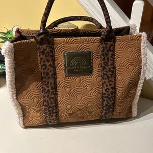 Kurt Geiger Brown Tote with Leopard and Cream Details